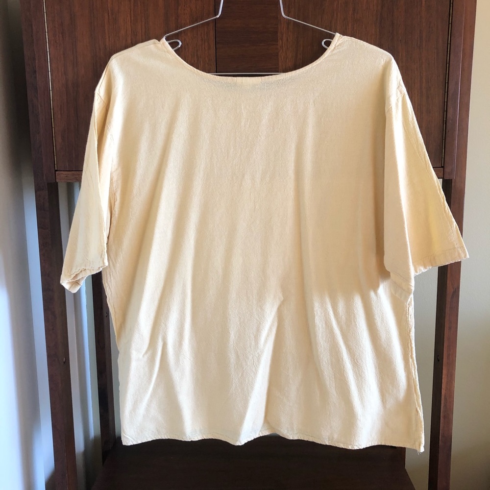 SOLD • woven cotton relaxed T-shirt - Picture 2 of 4